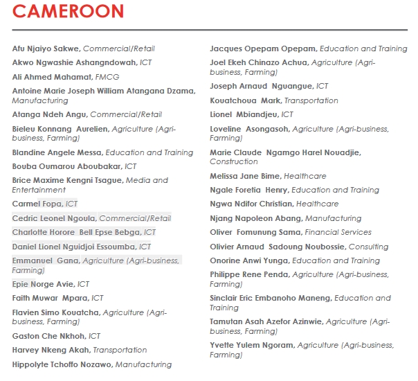 Programme Tony Elumelu Foundation Entrepreneurship 2018 : 38 Camerounais sélectionnés